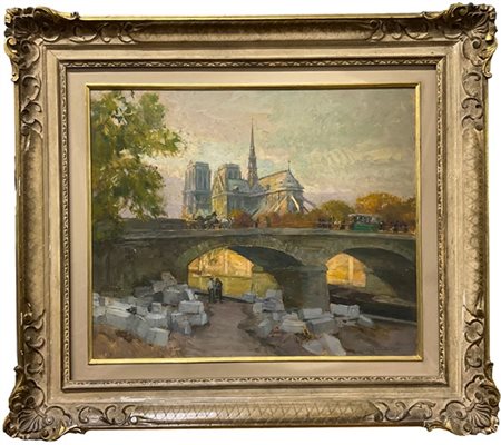 Riccardo Galli "Tramonto d'Autunno alla Fonte dell'Arcivescovado Notre Dame" 
ol