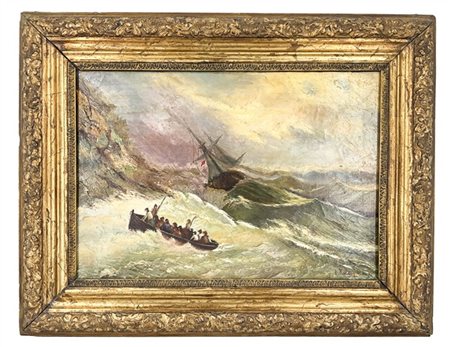 L. Rolson

"Naufragio" 
olio su tela (cm 32,5x46)
firmato in basso a destra
in