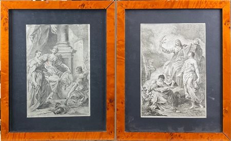 Due acqueforti da invenzioni di Giovanni Battista Piazzetta
(mm 222x155 al visi