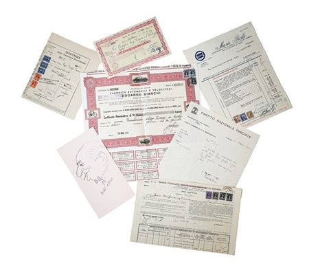 Lotto di curiosità cartacee composto da fatture e ricevute del secolo XX (difet