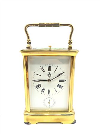 Officier in ottone e vetri molati, movimento con suoneria delle ore e ripetizio