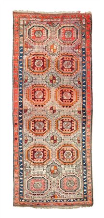 Tappeto Samarcanda, Turkestan orientale, secolo XX. Decoro con due file di Gül