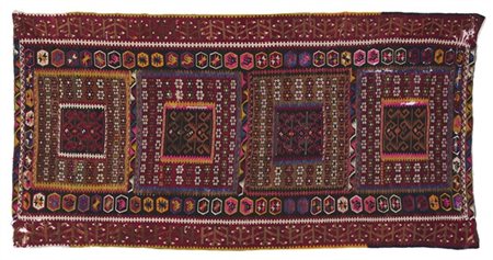 Tappeto Kilim Sivas, Anatolia, secolo XX. Decoro con quattro medaglioni quadrat