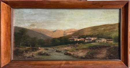 Carlo Casanova "Valle d'Intelvi" 
olio su tela (cm 60x100)
firmato in basso a de