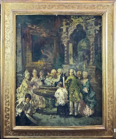 Salvatore Balsamo "Battesimo" 
olio su tela (cm 66x60)
firmato in basso a destra