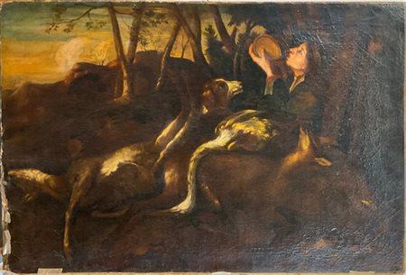 Scuola lombarda del secolo XVIII

"Giovane cacciatore a riposo"
olio su tela (c