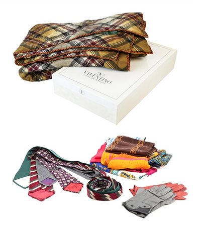 YVES SAINT LAURENT, DIOR, CARDIN, VALENTINO e anonimi
Scatolone contenente vari