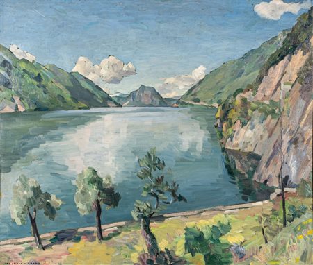 Senza titolo (Paesaggio)</br>Al retro bozzeto di figura maschile