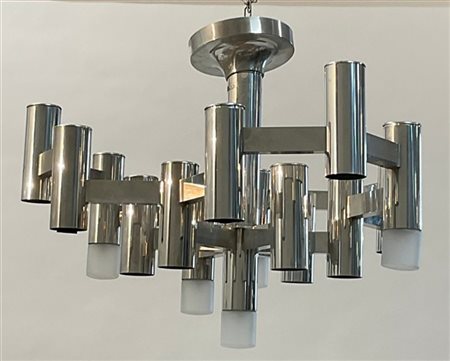 Gaetano Sciolari (Attribuito)
* Lampada a sospensione a sedici luci. Italia, ann