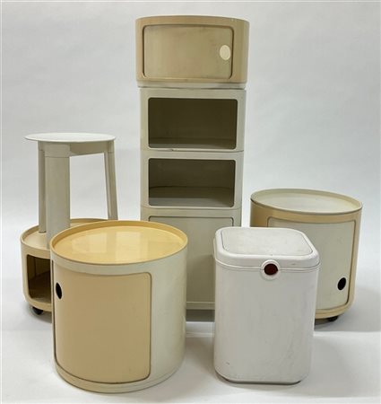 Lotto composto da cinque mobiletti di Anna Castelli per Kartell, uno di Gio Sti