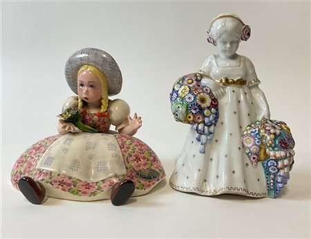 Wilhelm Gerstner Fanciulla con fiori. Manifattura Fischer & Mieg, Pirkenhammer,