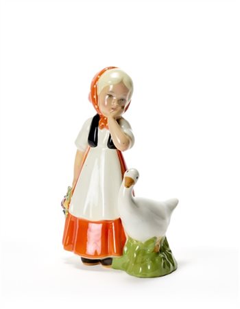 Ars Pulchra "Contadina con oca"
Sculturina raffigurante fanciulla in abiti tradi