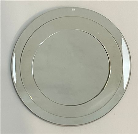 * Specchiera circolare con doppia cornice specchiata. Italia, anni '70/'80. (d