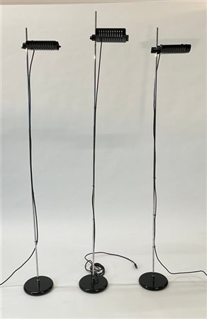 Joe Colombo Tre lampade da terra modello "626". Produzione O-Luce, Milano, anni