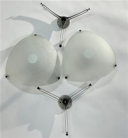 Ernesto Gismondi Lotto di due lampade a plafone e due strutture modello "Utopia
