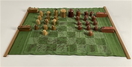 Rusconi soc. gen. del disegno Scacchiera portatile. Milano, anni '80. Feltro e l