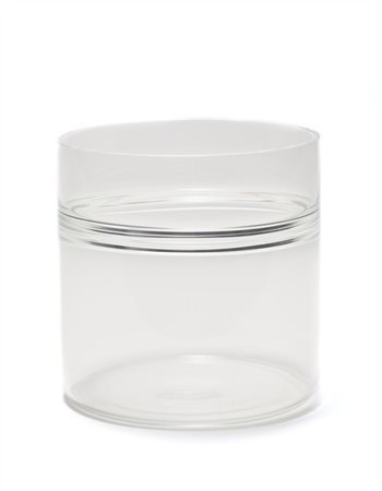 Alfredo Barbini Vaso in vetro soffiato trasparente incolore. Murano, anni '70. F