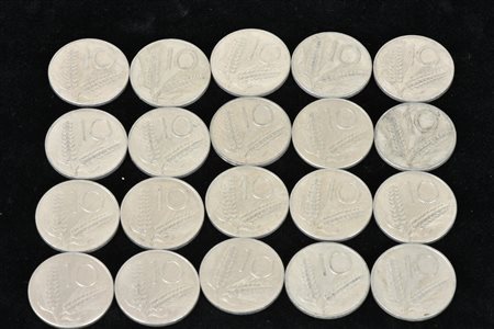 LOTTO DI 20 MONETE DA 10 LIRE REPUBBLICA ITALIANA varie coniazioni