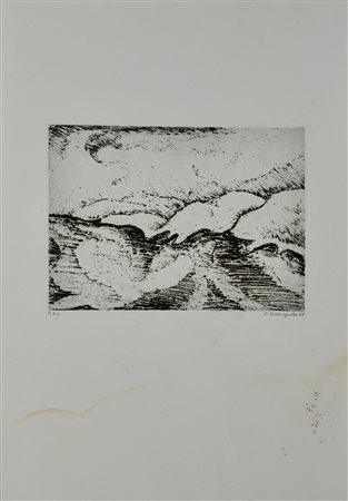 Ignoto SENZA TITOLO, 1987 acquaforte, cm 17,5x24, su foglio cm 49,5x35; es....