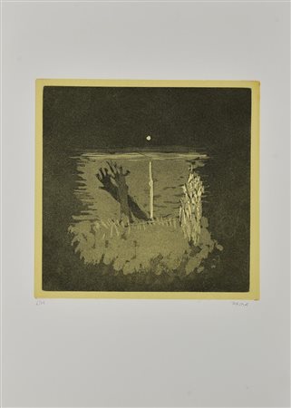 Pietro Palma AUTUNNO, 1985 acquaforte-acquatinta, cm 26x26, su foglio cm...