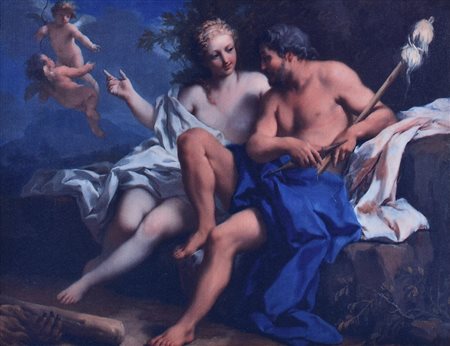 ERCOLE E ONFALE stampa su tela, cm 40x52 Riproduzione dell'opera Ercole e...