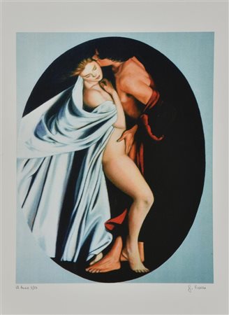 Gaetano Vicari IL BACIO fotolitografia su carta, cm 45,5x30; es. 5/25 firma,...