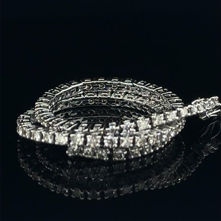 BRACCIALETTO IN ORO BIANCO 7.40 GR TIPO TENNIS CON DIAMANTI - BRC30603