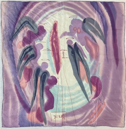 Salvador Dalì "Canto 24 - el gozo de los bienaventurados" 
foulard in seta
cm 83
