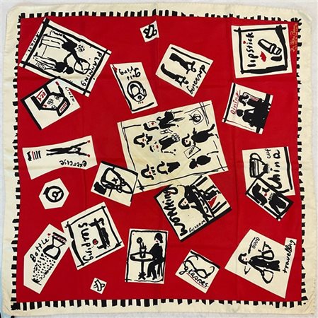 Paloma Picasso "A day in the life" 
foulard in seta
cm 87x86