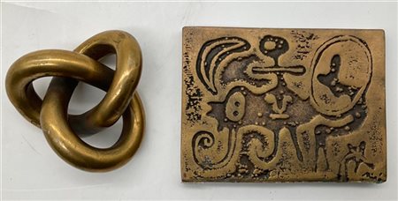 Lotto composto da due sculture multipli - d'Après da Escher e Mirò in bronzo do