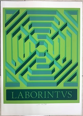 Lucio del Pezzo "Laborintus" 
litografia a colori - prova d'artista
cm 70x50
Fir