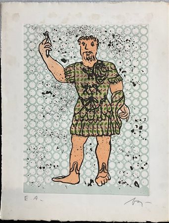 Enrico Baj "Sextus Varius Avitus Bassianus Heliogabalus" 1971 - 72
acquaforte e