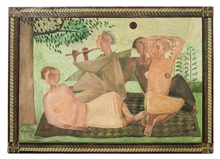 Antonio Mignozzi "Concerto" 
olio e tecnica mista su tela applicata su compensat