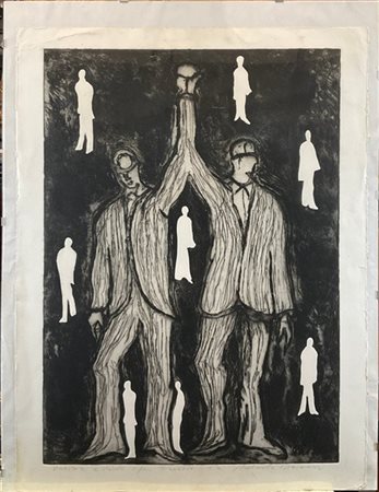Roberto Barni "Vincitore e vinto" 
acquaforte - prova d'artista
cm 75,8x56
firma