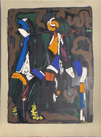 Marino Marini "Bunter Reiter II" 1976
litografia a colori - prova d'artista
cm 9