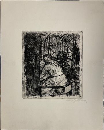Luigi Bartolini "Senza titolo" 1942
acquaforte e acquatinta
(lastra cm 22x20; fo