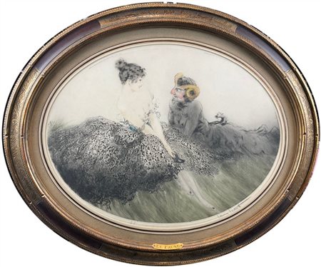 Louis Icart "The Seduction (Le Faune)" 1921
acquaforte, puntasecca e acquatinta