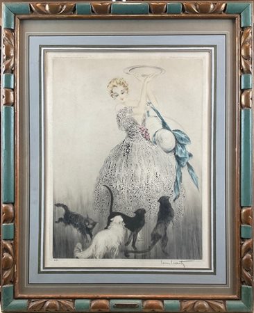Louis Icart "Plate of Milk" 1921
acquaforte, puntasecca e acquatinta
Lastra (cm