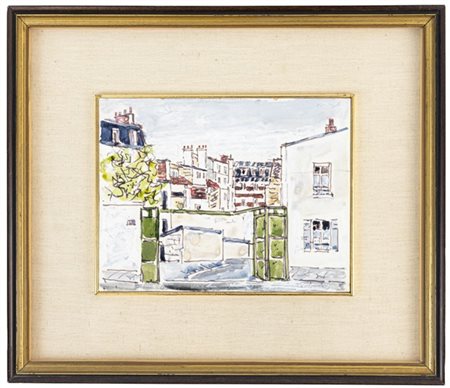 Orfeo Tamburi "Il muro verde" 1969
tecnica mista su carta
cm 17x21,5
firmato in