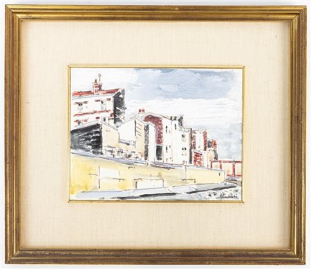 Orfeo Tamburi "Il muro giallo" 1969
tecnica mista su carta
cm 16,5x22
firmato e