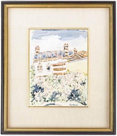 Orfeo Tamburi "La casetta fra il verde" 1969
tecnica mista su carta
cm 22x16,5
f