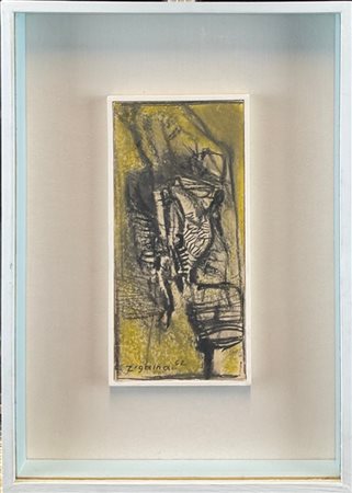 Giuseppe Zigaina "Senza titolo" 1962
pastelli su cartoncino
cm 22,5x10
firmato e