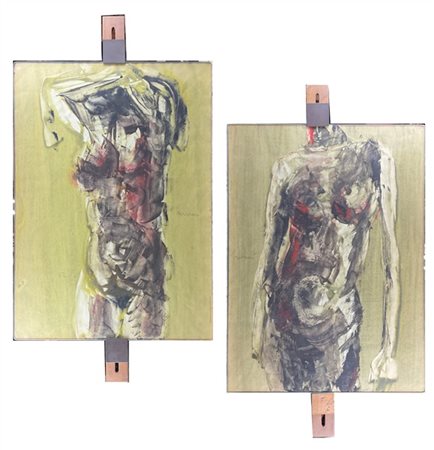 Vittorio Tavernari Due tecniche miste su carta raffiguranti nudi
cm 49x35
firmat