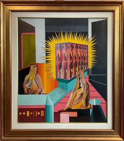 Mario Rossello "Civiltà delle macchine" 1965
olio su tela
cm 70x60
firmato in ba