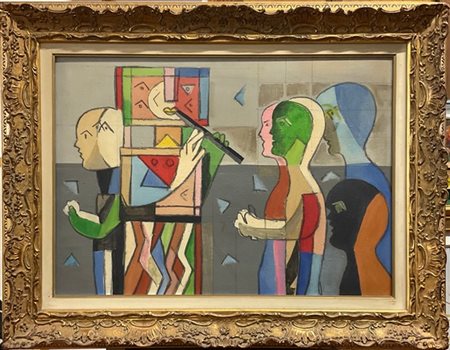 Ibrahim Kodra "Cercano nuovi idoli" 1969
olio e tecnica mista su tela
cm 50x70
F