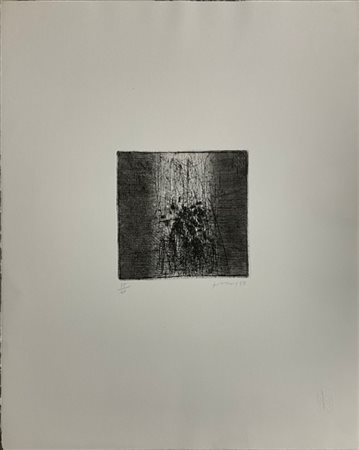 Gianfranco Ferroni "Folla" 1957
acquaforte e puntasecca
(lastra cm 14,5x14,5; fo