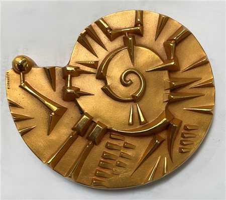 Arnaldo Pomodoro "Medaglia Osvaldo Borsani" 1985
bronzo dorato
cm 6,5x8x1,5
coni