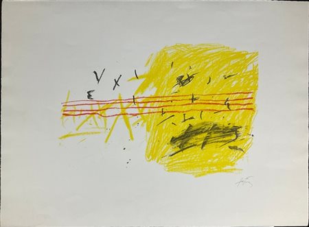 Antoni Tapies "Senza titolo" 
litografia a colori
cm 55x75,5
firmata in basso a