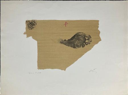 Antoni Tapies "Senza titolo" 
litografia a colori - prova d'artista
cm 56x75,5
f