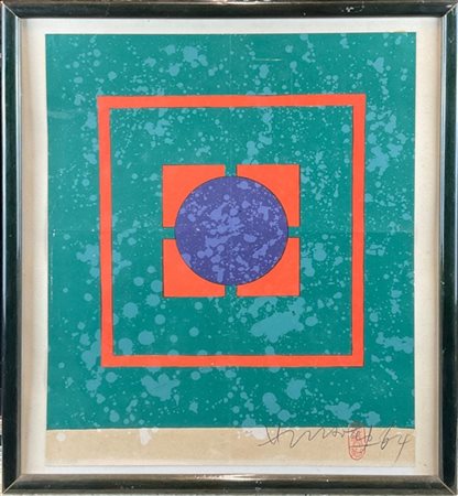 CHIN HSIAO "Senza titolo" 1964
litografia a colori
cm 36x30
firmato e datato in
